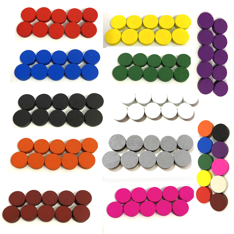 Board Game Quoridor - 50pieces 15*5MM 11 Colors Wooden Disk