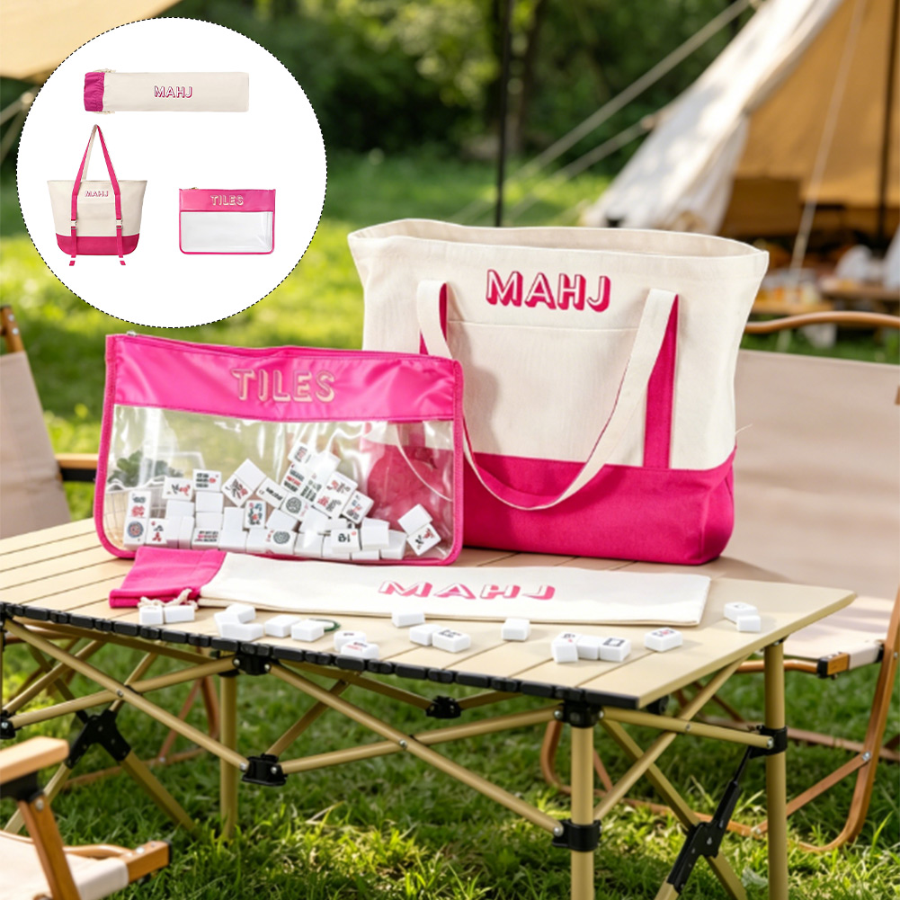 Tile Bag Drawstring - 2026 New Versatile Canvas Mahjong Bag