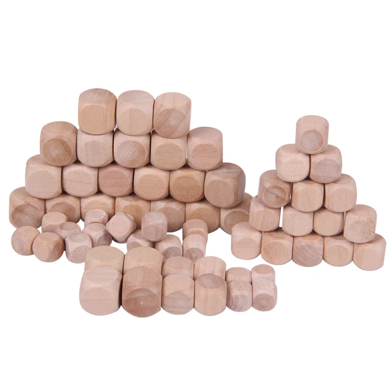 Dice Tower Wooden - 10pcs D6 6 Sided Blank Wood