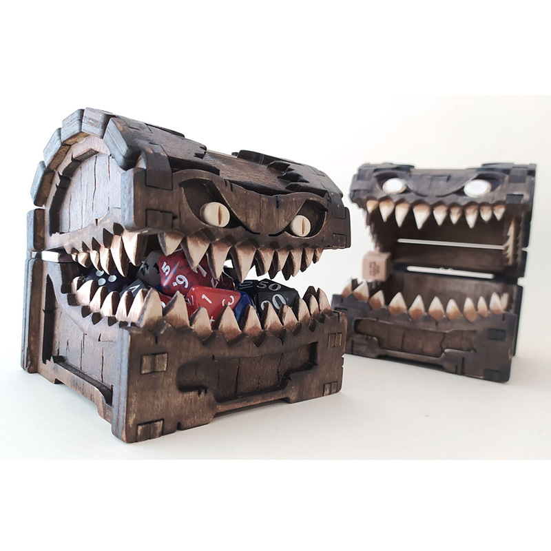 Dice Tower Wooden - Mimic Chest for Dungeons and Dragons
