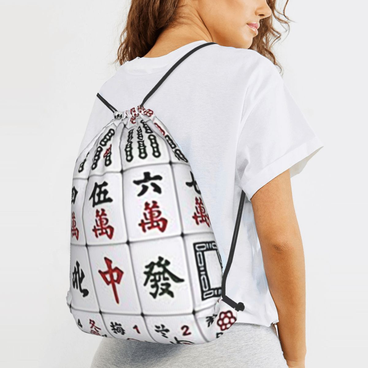 Mahjong Tile Pattern Backpacks - đánh giá và giá Tile Bag Drawstring