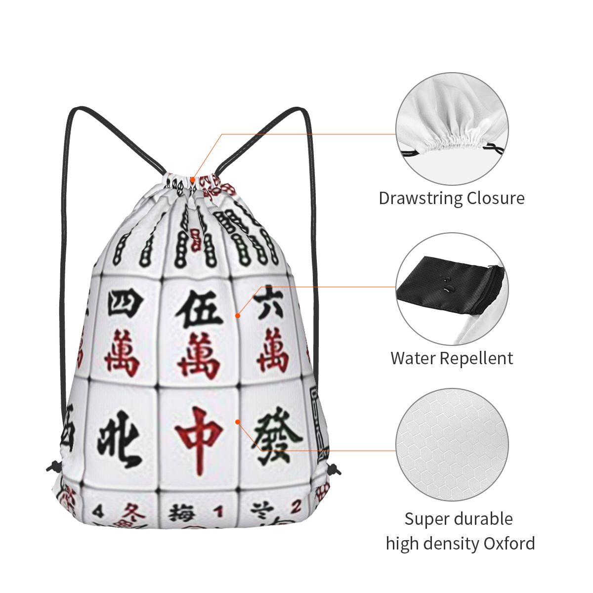 Mahjong Tile Pattern Backpacks - đánh giá và giá Tile Bag Drawstring