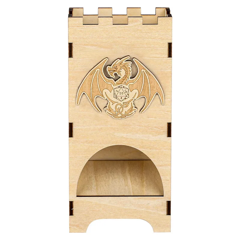 Mysterious Dragon Pattern Wood - đánh giá và giá Dice Tower Wooden