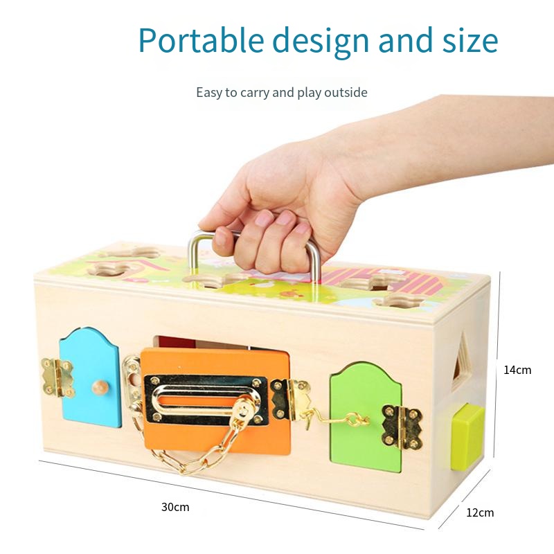 Montessori Lock Box Toy Wooden - đánh giá và giá Board Game Nature