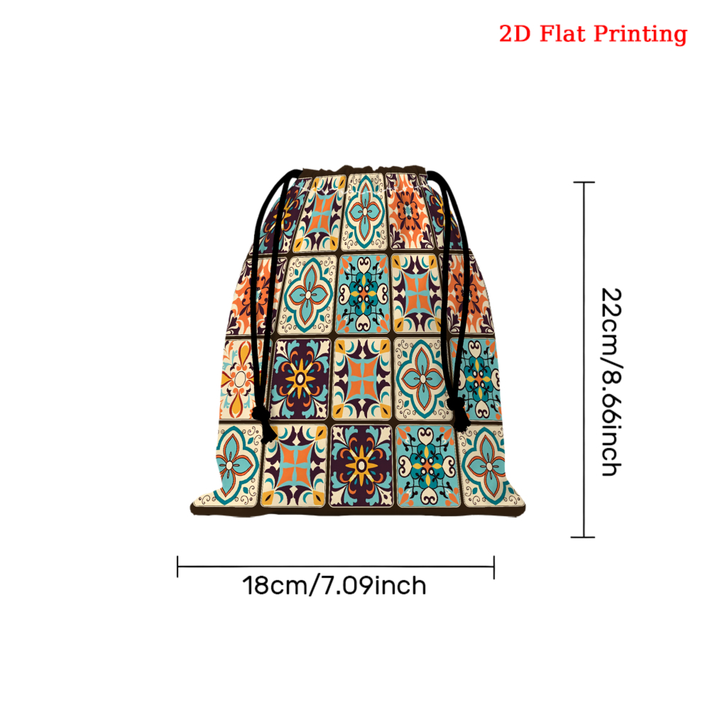 1pc Vintage Geometric Tile Pat - đánh giá và giá Tile Bag Drawstring