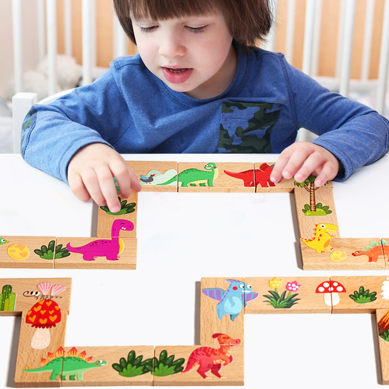 Wooden Dinosaur Domino Matchin - đánh giá và giá Board Game Oath