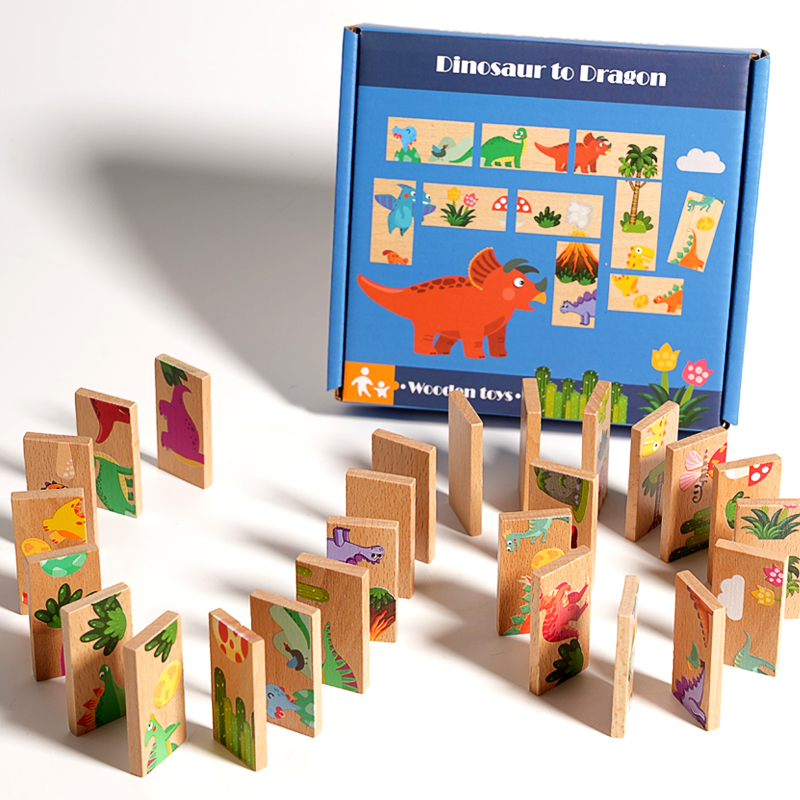 Wooden Dinosaur Domino Matchin - đánh giá và giá Board Game Oath