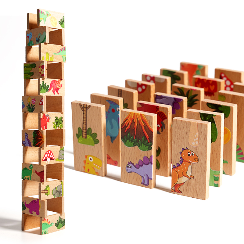 Wooden Dinosaur Domino Matchin - đánh giá và giá Board Game Oath