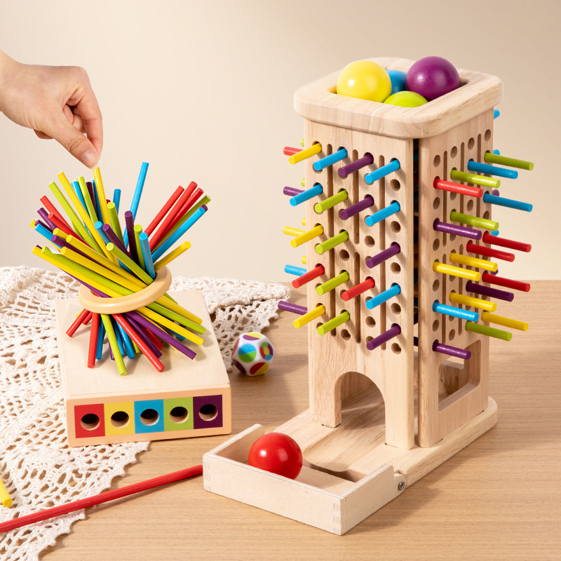 Montessori Game Wooden Stick T - đánh giá và giá Dice Tower Wooden