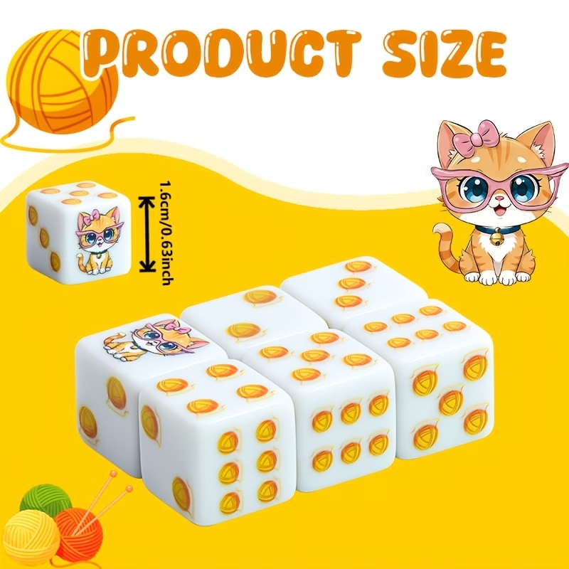 6Pcs Cat Paw Print Polyhedral  - đánh giá và giá Board Game Arena