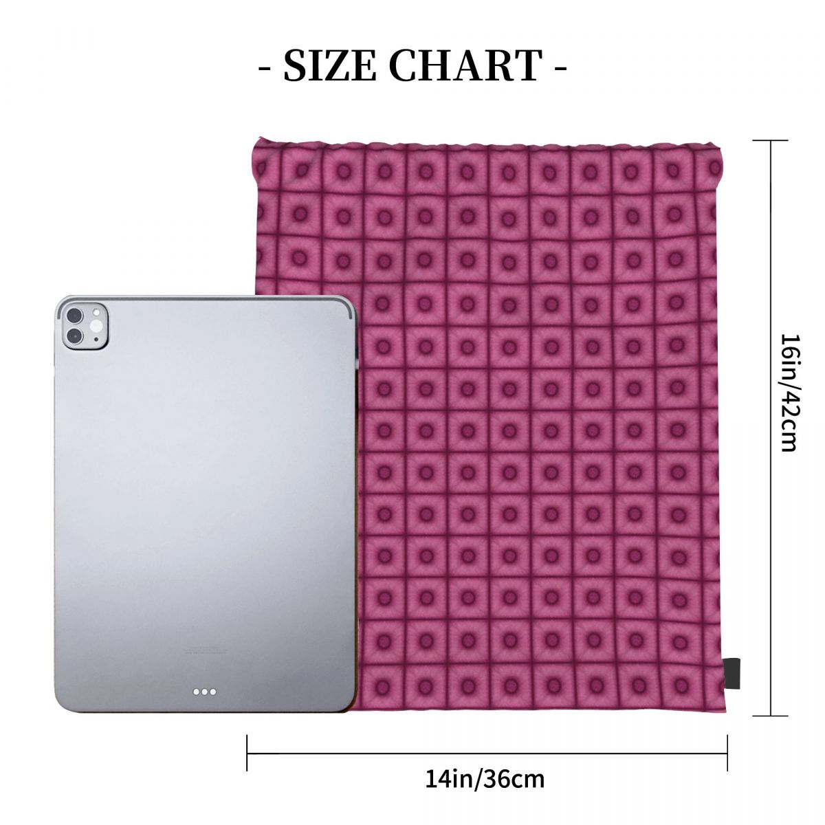 Poof Tile In Cherry Color Back - đánh giá và giá Tile Bag Drawstring