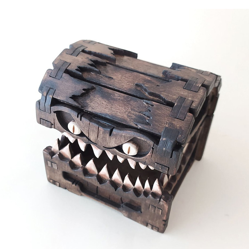 Mimic Chest for Dungeons and D - đánh giá và giá Dice Tower Wooden