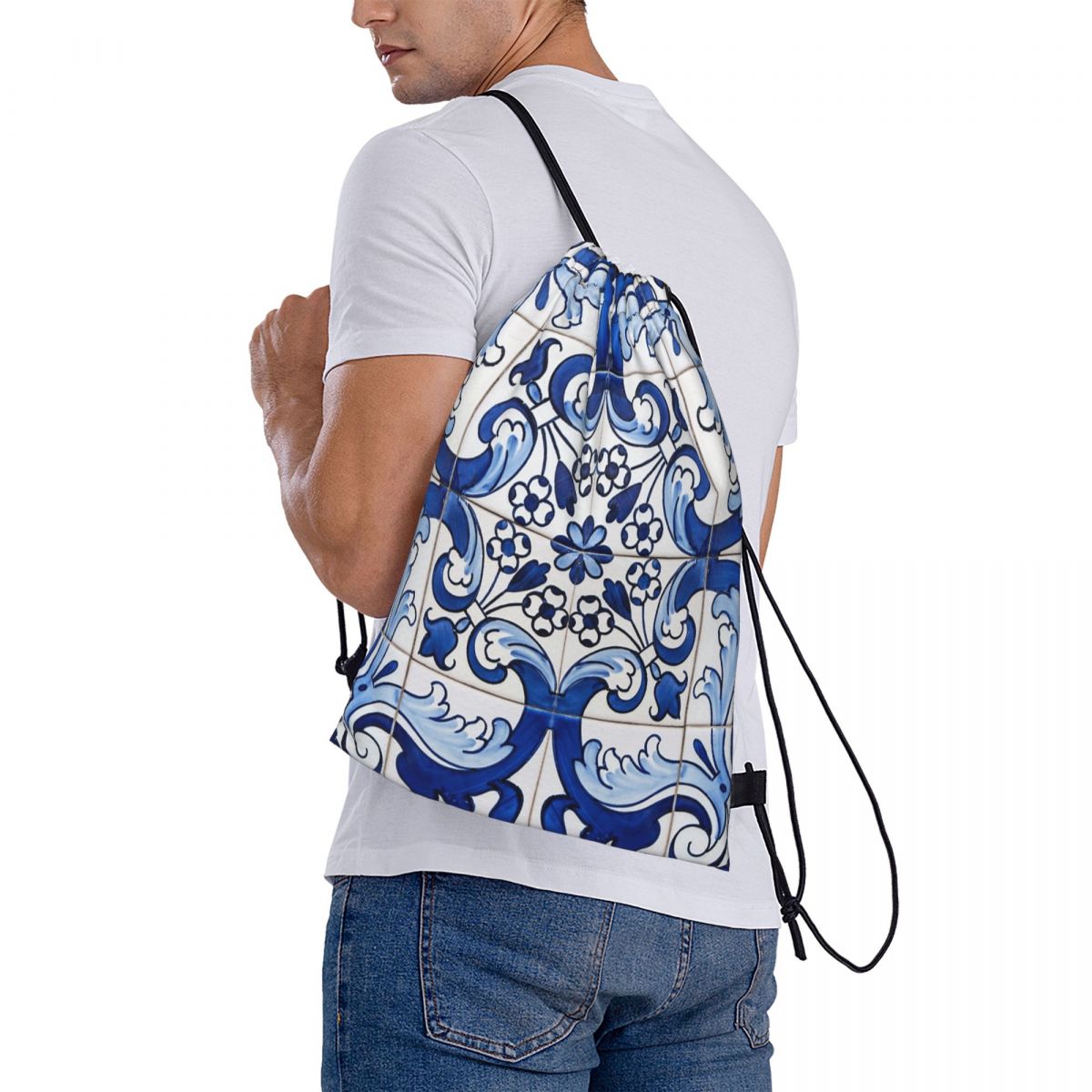 Antique Classic Lisbon Blue Az - đánh giá và giá Tile Bag Drawstring