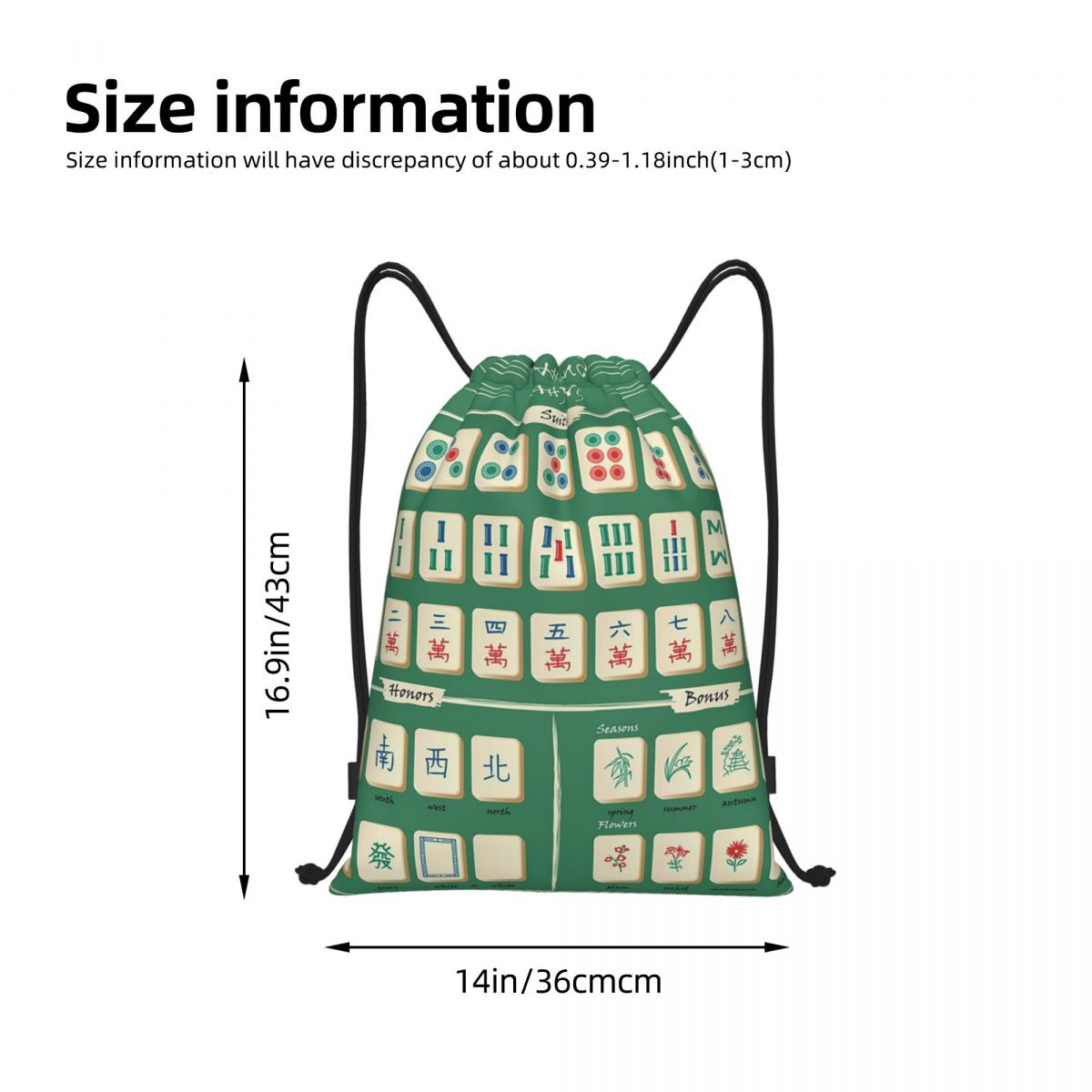 Mahjong Tile Pattern Backpacks - đánh giá và giá Tile Bag Drawstring