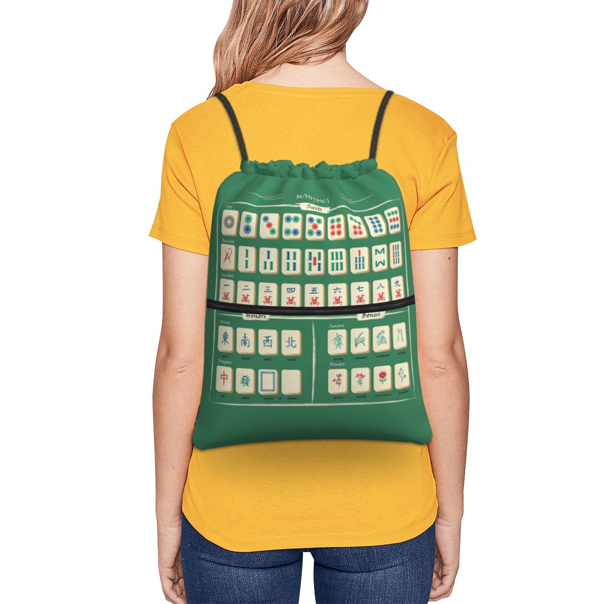 Mahjong Tile Pattern Backpacks - đánh giá và giá Tile Bag Drawstring