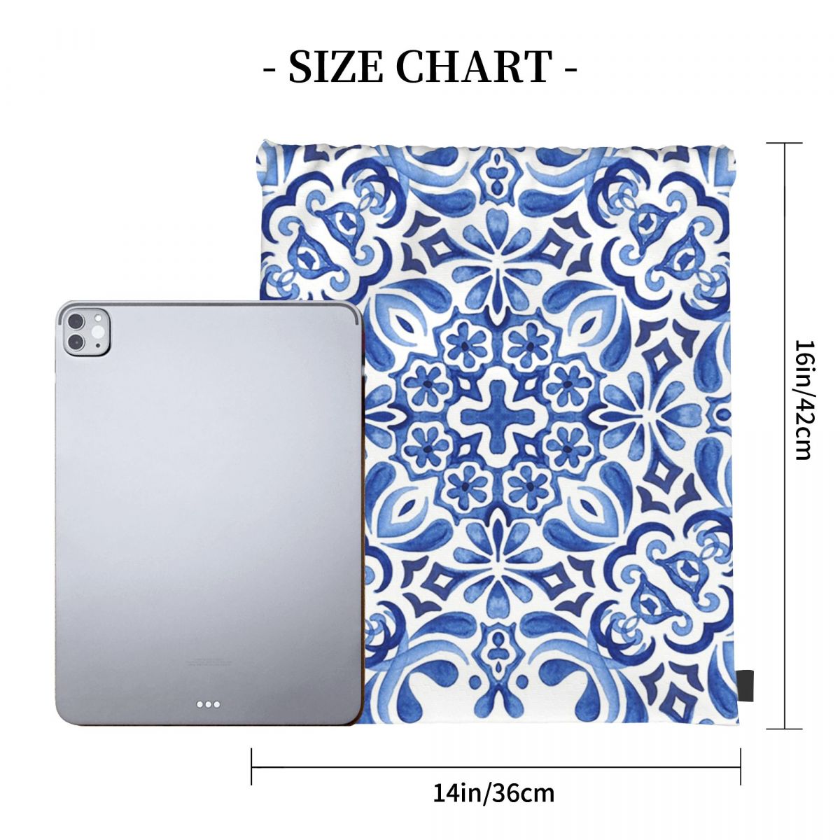 Mediterranean Mosaic Tiles Azu - đánh giá và giá Tile Bag Drawstring
