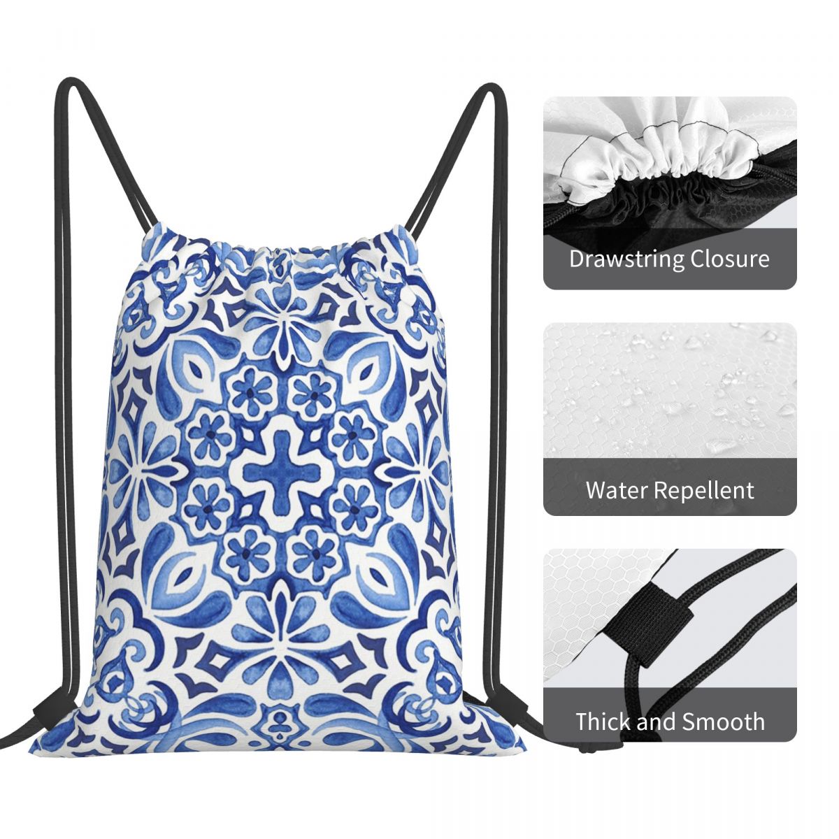 Mediterranean Mosaic Tiles Azu - đánh giá và giá Tile Bag Drawstring