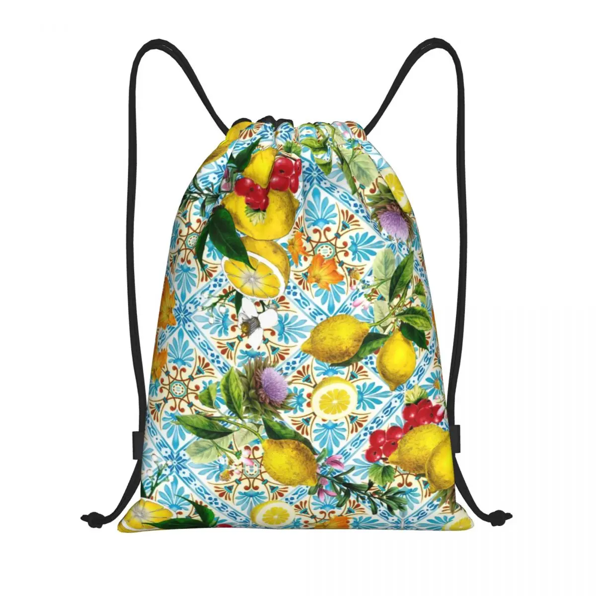 Sicilian Lemons And Romantic T - đánh giá và giá Tile Bag Drawstring