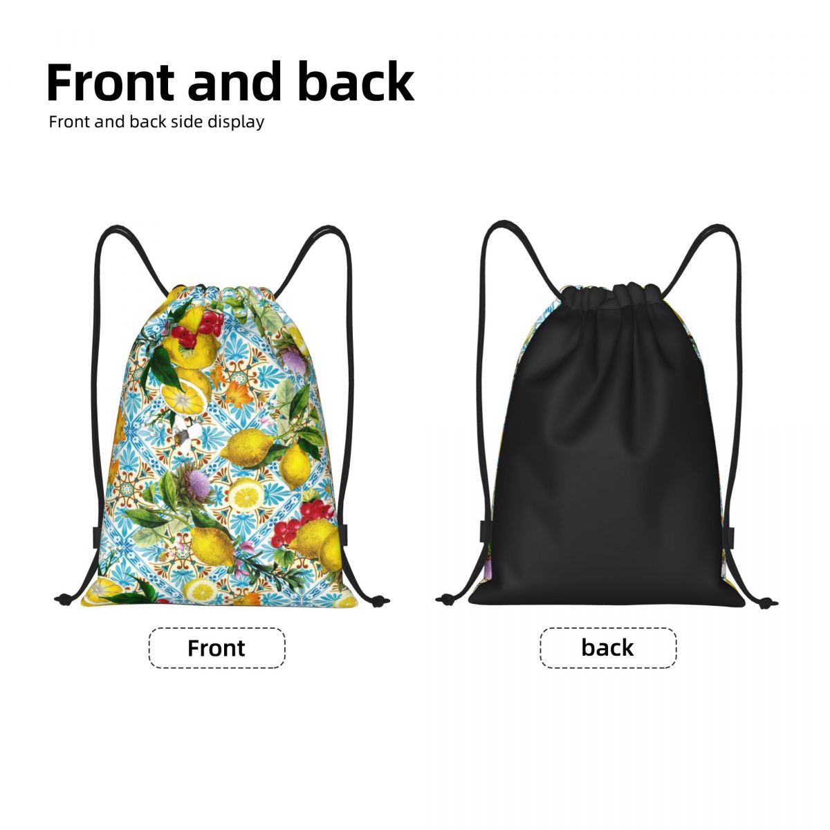 Sicilian Lemons And Romantic T - đánh giá và giá Tile Bag Drawstring
